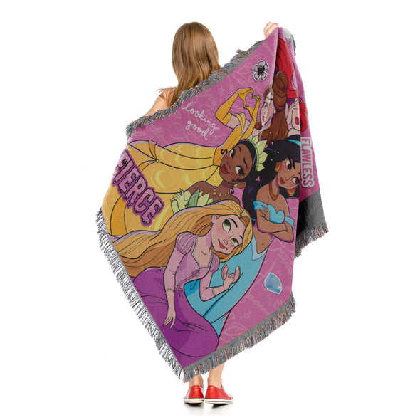 Northwest Disney Princess Royal Influencers Woven Tapestry Throw Blanket, 48"W x 60"L