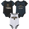 Outerstuff NHL Infant Unisex Las Vegas Golden Knights Variery 3-Pack Bodysuit Set