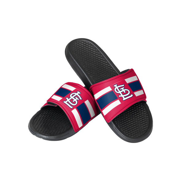 FOCO MLB Youth St. Louis Cardinals Stripe Legacy Sport Slides