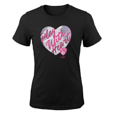 Outerstuff NBA Youth Girls Brooklyn Nets Play With Heart Short Sleeve Tee