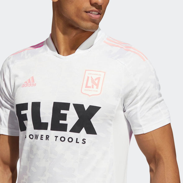 Adidas MLS Men's Los Angeles FC Condivo 21 Soccer Jersey, White/Glow Pink
