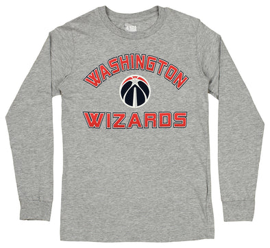 Outerstuff NBA Youth Boys Washington Wizards Long Sleeve T-Shirt, Grey