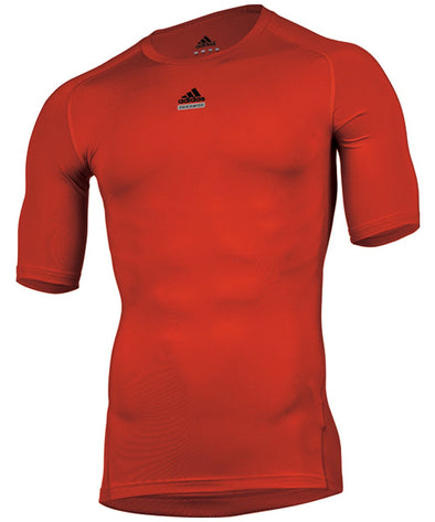 adidas Men's Techfit Cut and Sew Short Sleeve Tee, Orange