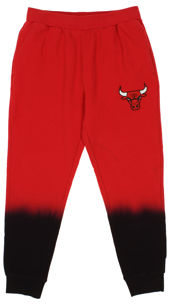 FISLL NBA Men's Chicago Bulls Black Dipdye Jogger, Red