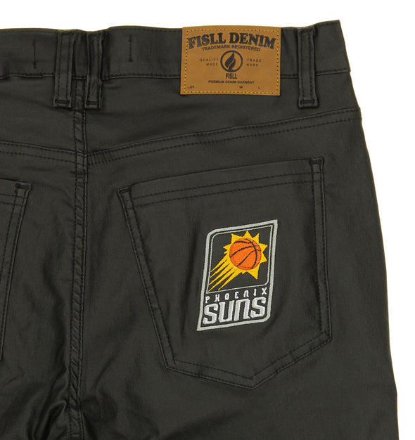 FISLL NBA Men's Phoenix Suns Waxed Jeans, Black