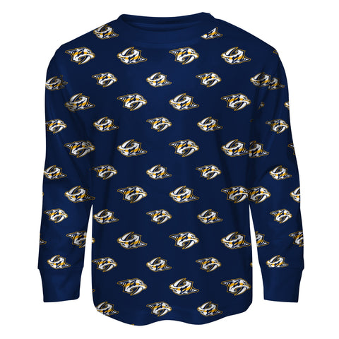 Outerstuff NHL Youth Boys Nashville Predators All Over Print 2-Piece Pajama Set