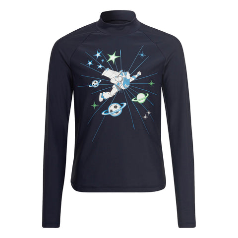 Adidas X Disney Youth Boys Buzz Lightyear Long Sleeve Rash Guard, Legend Ink/Semi Solar Lime