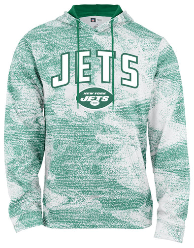 Zubaz NFL Men's New York Jets Static Hoodie, Evergreen/White