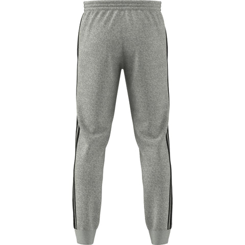Adidas Men's Essential French Terry Tapered Cuff 3-Stripes Joggers, Medium Grey Heather/Black