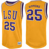 Original Retro Brand NCAA Men's LSU Tigers #25 Ben Simmons Gold Tackle Twill Jersey, Gold