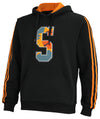 FISLL NBA Men's Phoenix Suns Oversized Print Applique Striped Hoodie, Black