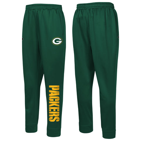 Outerstuff NFL Men's Green Bay Packers Side Line Elastic Tech Joggers