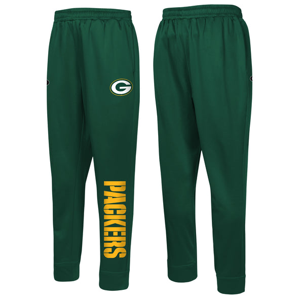 Outerstuff NFL Men's Green Bay Packers Side Line Elastic Tech Joggers