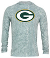 Zubaz NFL Men's Light Weight All Over Post Gray Tonal Hoodie, With Primary Logo, Green Bay Packers