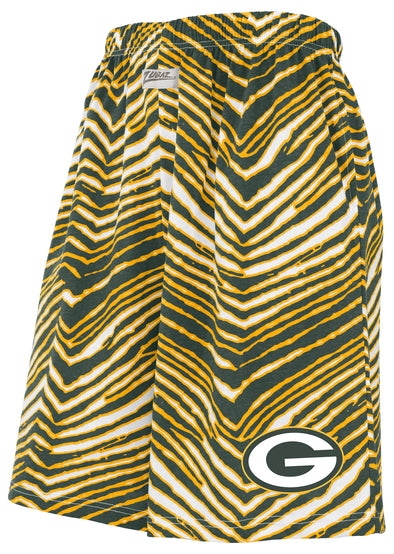 Zubaz NFL Adult Unisex Z88 Zebra Short for Men and Women, Green Bay Packers