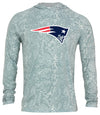 Zubaz NFL Men's Light Weight All Over Post Gray Tonal Hoodie, With Primary Logo, New England Patriots