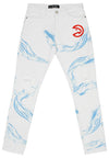 FISLL NBA Men's Atlanta Hawks Distressed Denim Jeans