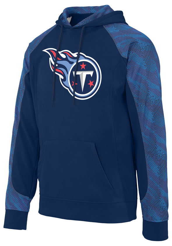 Zubaz NFL Men's Tennessee Titans Elevated Logo Viper Hoodie