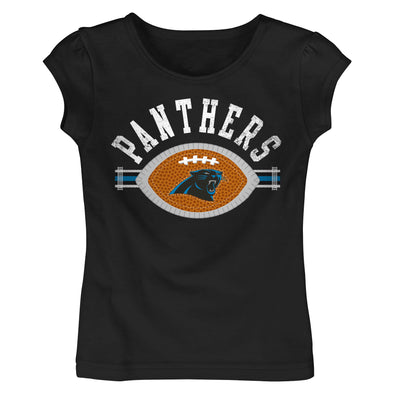 Outerstuff NFL Toddler Carolina Panthers Cute Football Short Sleeve T-Shirt, Black
