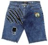 FISLL NBA Men's Boston Celtics Knee Length Shorts - Blue