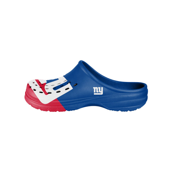 FOCO NFL Men's New York Giants 2023 Colorblock Big Logo Clogs