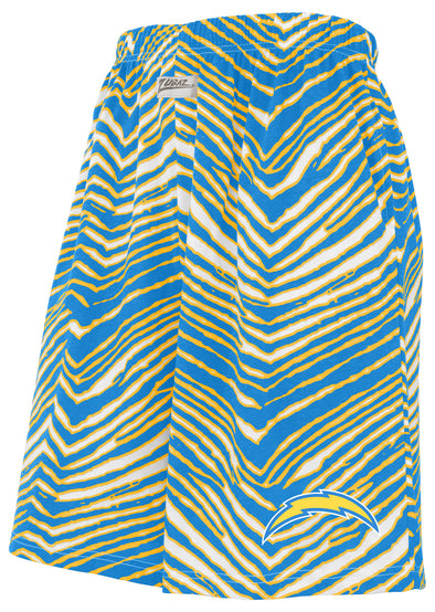 Zubaz NFL Adult Unisex Z88 Zebra Short for Men and Women, Los Angeles Chargers