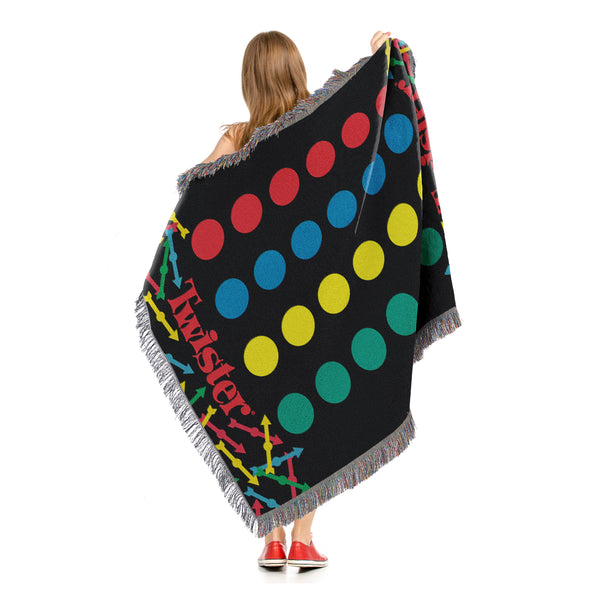 Northwest X Hasbro Twister Woven Tapestry Throw with Fringes, 48" x 60"