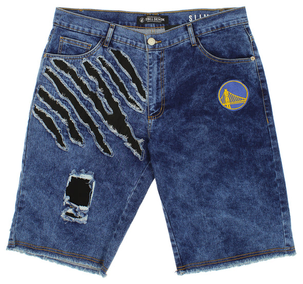 FISLL NBA Men's Golden State Warriors Knee Length Shorts - Blue