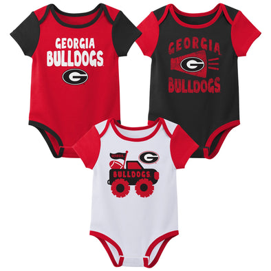 Outerstuff NCAA Infant Unisex Georgia Bulldogs Variety 3-Pack Bodysuit Set