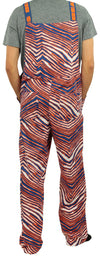 Zubaz NFL Unisex Zebra Lined Bib Overalls for Adult Men and Women, Chicago Bears