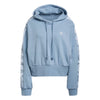 Adidas Women's Adicolor Classics Sating Tape Cropped Hoodie, Ambient Sky