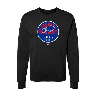 Zubaz NFL Buffalo Bills Unisex Adult Men's & Women's Pullover Fleece Crew Neck Sweatshirt, Z2C Dime Back, Black