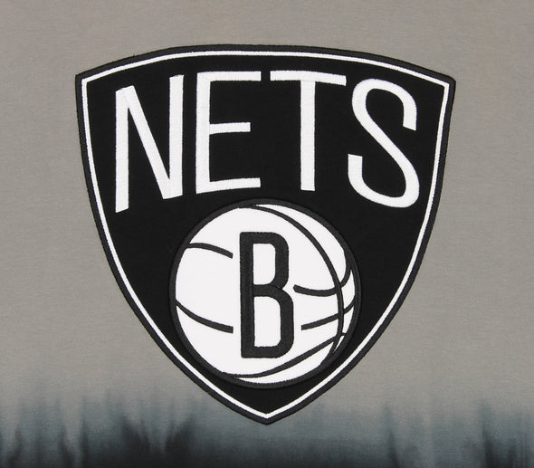 FISLL NBA Men's Brooklyn Nets Black Dipdye Hoodie, Gray