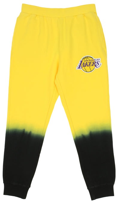 FISLL NBA Men's Los Angeles Lakers Black Dipdye Jogger, Gold