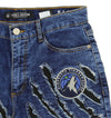 FISLL NBA Men's Minnesota Timberwolves Jeans with Distressed Claw Marks