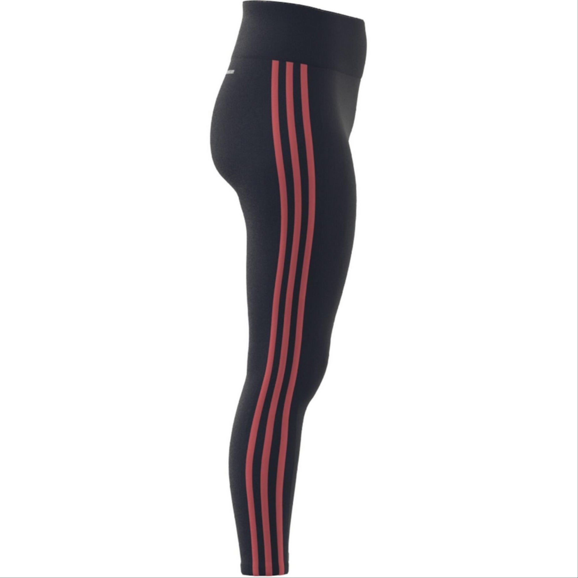 Womens 3 Stripe Leggings - Black/Pink