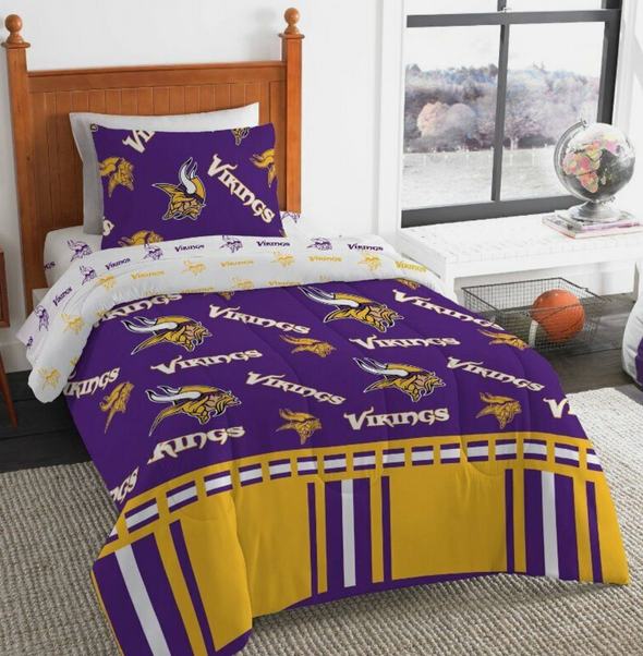 Northwest NFL Minnesota Vikings Rotary Bed In A Bag Set, Twin