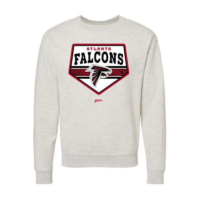 Zubaz NFL Atlanta Falcons Unisex Adult Men's & Women's Pullover Fleece Crew Neck Sweatshirt, Z2C Chip Shot, Oatmeal Heather