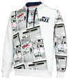 FISLL NBA Men's Utah Jazz Comic Book Newspaper Print Hoodie, White