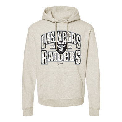 Zubaz NFL Las Vegas Raiders  Unisex Pullover Fleece Hoodie for Adult Men and Women, Z2T Kickoff, Oatmeal Heather