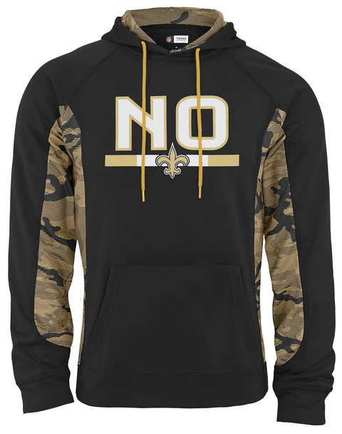Zubaz NFL Men's New Orleans Saints Elevated Hoodie With Camo Lines