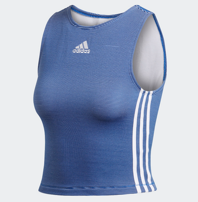 Adidas Women's Zippable Ribbed Tank Top, Royal Blue