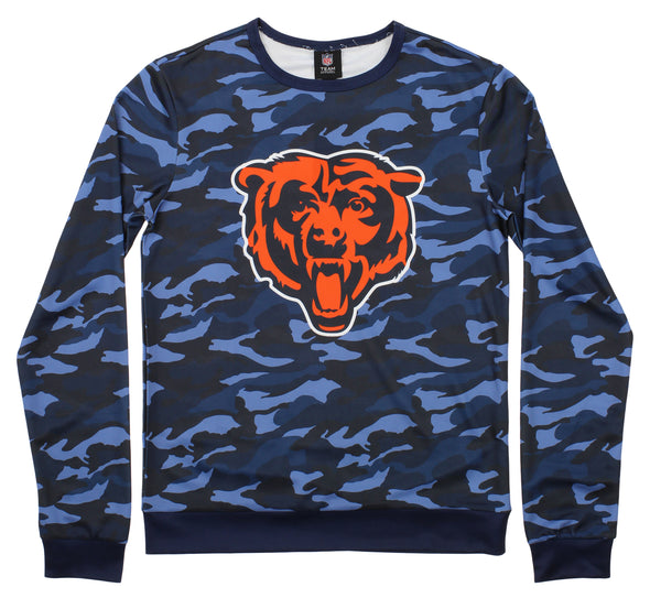 Forever Collectibles Men's Chicago Bears Camouflage Printed Crew Neck Sweater