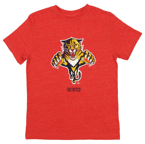 CCM NHL Hockey Youth Boys Florida Panthers Triblend Better Logo Shirt