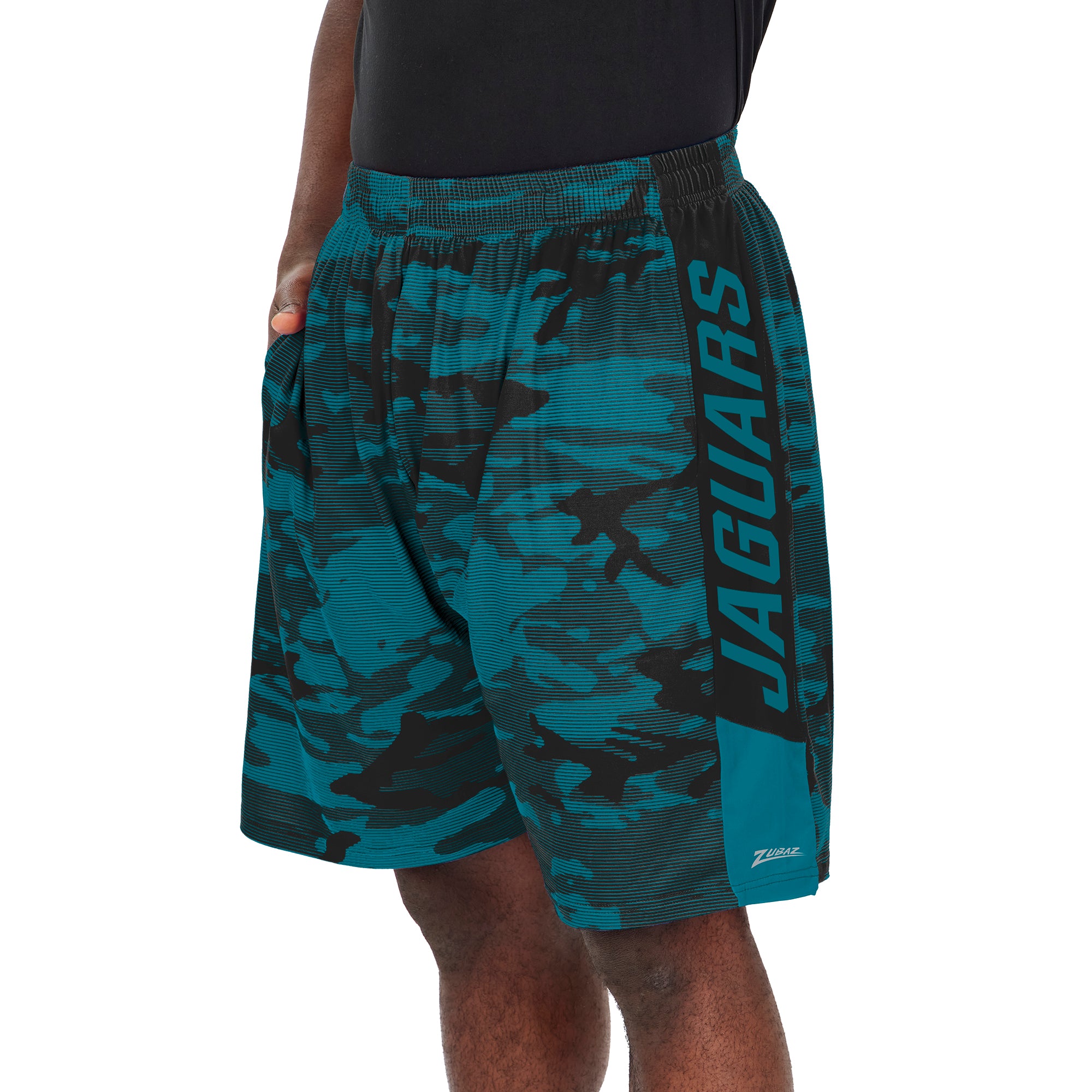 Zubaz Men's NFL Jacksonville Jaguars Lightweight Shorts with Camo Lines