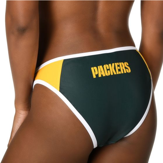 Forever Collectibles Women's Green Bay Packers Team Logo Swim Suit Bikini Bottom