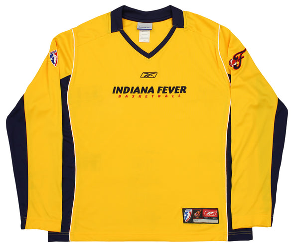 Reebok Indiana Fever WNBA Women's Long Sleeve Shooting Shirt, Yellow/Navy