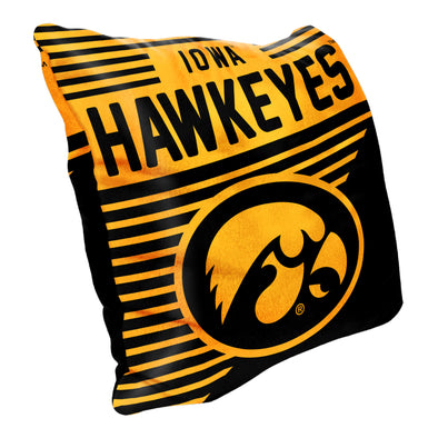 Northwest NCAA Iowa Hawkeyes Velvet Stripes Throw Pillow,16"x16"