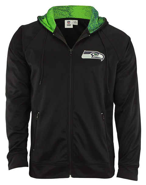 Zubaz NFL Seattle Seahawks Men's Heavyweight Full Zip  Fleece Hoodie