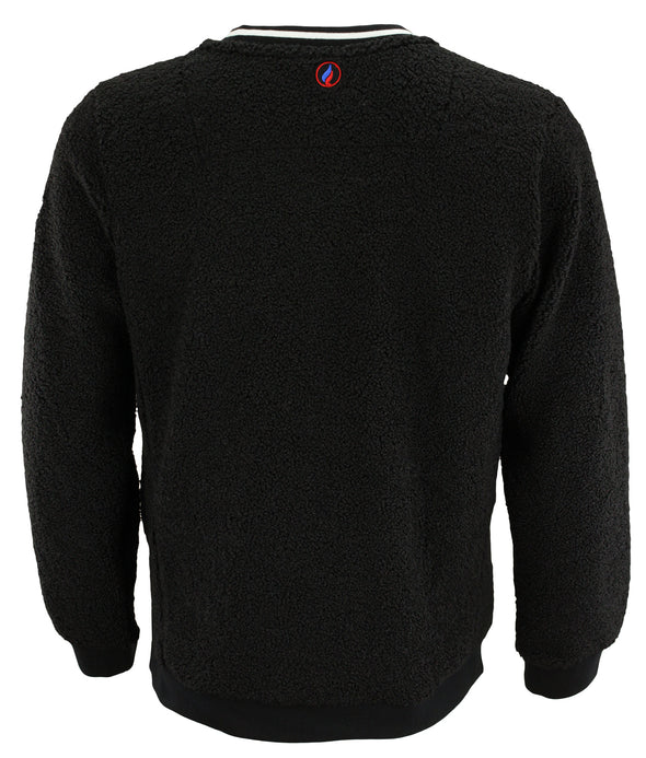 FISLL NBA Men's Philadelphia 76ers Moto Sherpa Crew Neck Sweatshirt